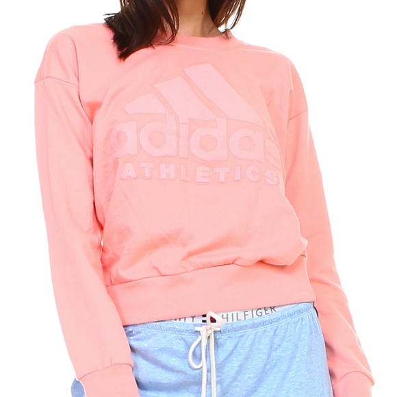 ADIDAS CREW NECK SWEATER SWEATSHIRT embose logo - Picture 5 of 8